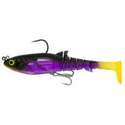 Zerek Flat Shad X Jig Head Soft Plastic Lure 145mm Black Jack