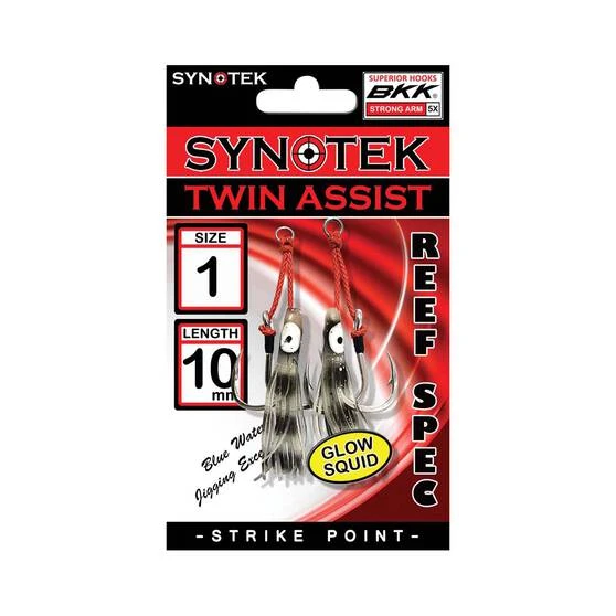 Synotek Twin Assist Hooks 1 1.0cm Black Glow 3 Synotek Twin Assist Hooks 1 1.0cm Black Glow