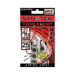 Synotek Twin Assist Hooks 4/0 2.5cm Black Glow