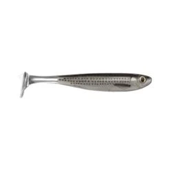 Livetarget Slow-Roll Mullet Soft Plastic Lure 4in Silver Black